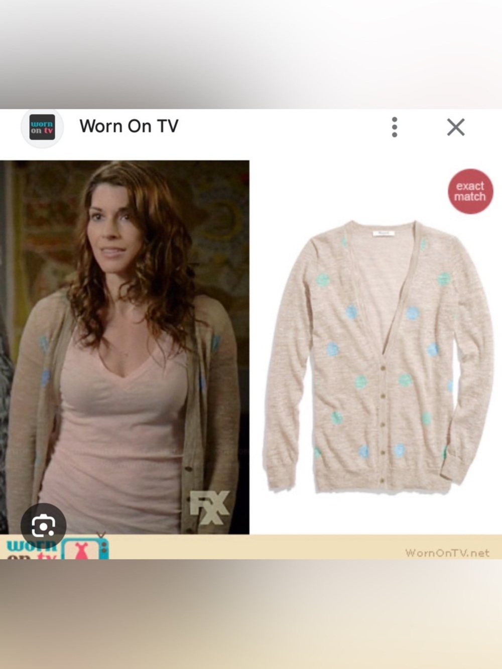 Madewell Fairweather Double Dot Cardigan M Linen Polka Dot Sweater Worn On TV